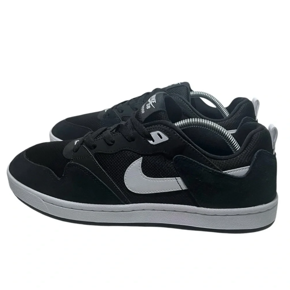 NEW Nike SB Men's Alleyoop Suede Skateboarding Shoe, Black/White/Black, 11.5
